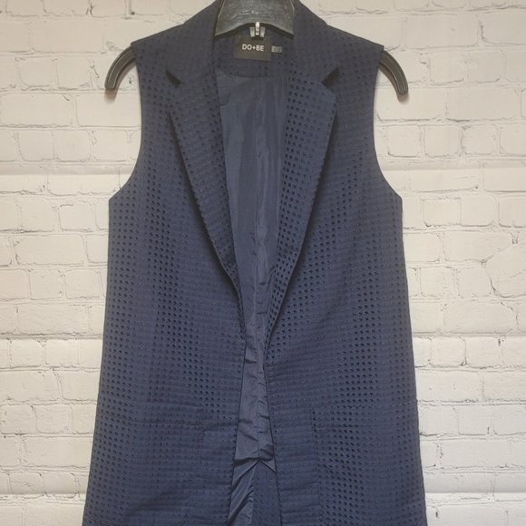 Do + Be Long Vest with Pockets Blue - Small - Picture 1 of 3